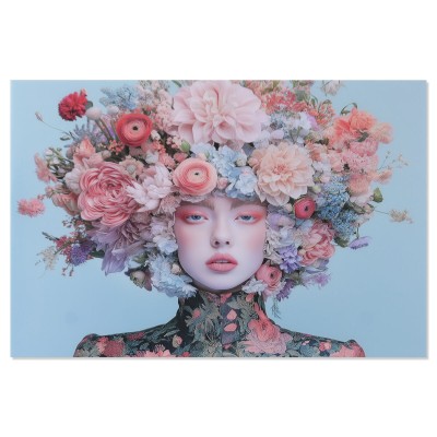 Painting Home ESPRIT Sky blue Flowers 120 x 0,4 x 80 cm