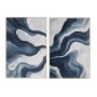 Cadre Home ESPRIT Bleu Blanc Abstrait Moderne 82,5 x 4,5 x 122,5 cm (2 Unités)