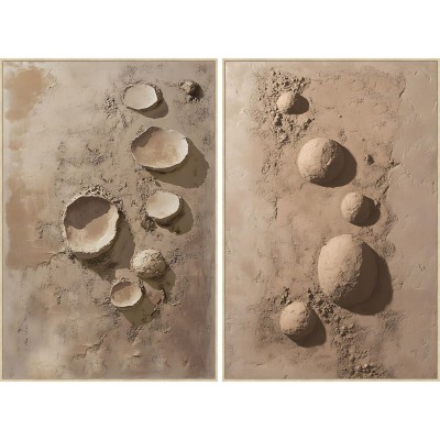 Painting Home ESPRIT Terracotta Modern 82,5 x 4,5 x 122,5 cm (2 Units)