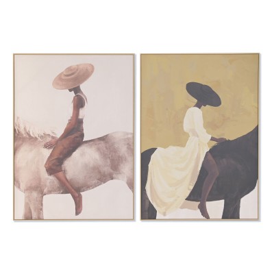 Painting Home ESPRIT Beige Grey Modern Horse 100 x 4 x 140 cm (2 Units)