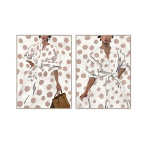 Painting Home ESPRIT White Brown Lady Urban 90 X 4 X 119,5 CM (2 Units)