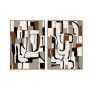 Painting Home ESPRIT White Grey Abstract Urban 100 x 4 x 140 cm (2 Units)