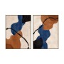 Painting Home ESPRIT Blue Orange Modern With relief Urban 90 x 4 x 120 cm (2 Units)