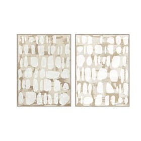 Cadre Home ESPRIT Blanc Beige Abstrait Urbaine 90 x 4 x 120 cm (2 Unités)