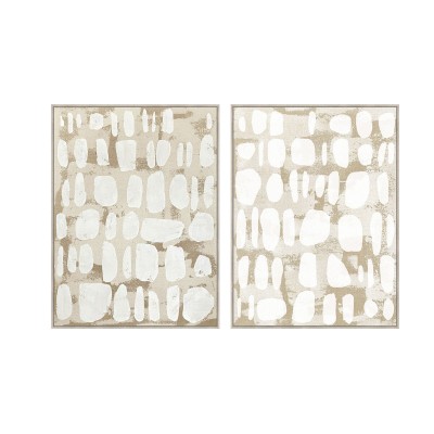 Painting Home ESPRIT White Beige Abstract Urban 90 x 4 x 120 cm (2 Units)