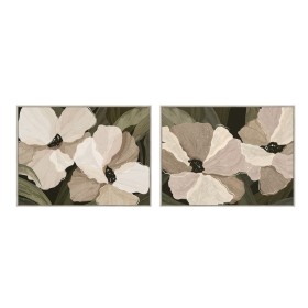 Painting Home ESPRIT White Green Flowers Shabby Chic With relief 120 x 4 x 90 cm (2 Units)