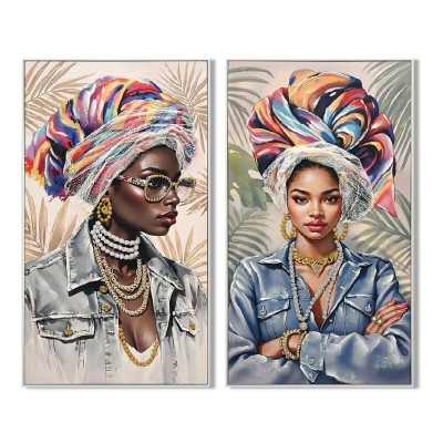 Cadre Home ESPRIT Africaine Tropical Laqué 62 x 4 x 122 cm (2 Unités)