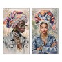 Painting Home ESPRIT African Woman Tropical Lacquered 62 x 4 x 122 cm (2 Units)