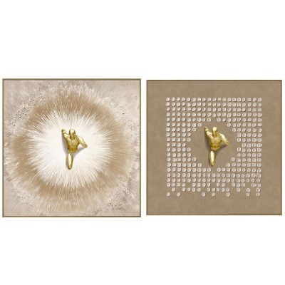 Cadre Home ESPRIT Marron Homme Moderne (2 Unités)