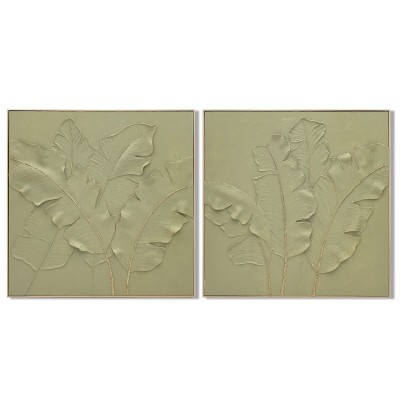 Cadre Home ESPRIT Vert Palmiers Tropical 82 x 4,5 x 82 cm (2 Unités)