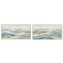 Painting Home ESPRIT Blue Green Abstract Modern 140 x 3,7 x 70 cm (2 Units)