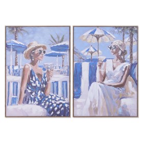 Painting Home ESPRIT Blue White Mediterranean 70 x 3,5 x 100 cm (2 Units)