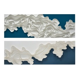 Cadre Home ESPRIT Bleu Blanc Moderne (2 Unités)