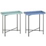 Table d'appoint Home ESPRIT Bleu Turquoise 60 x 25 x 70 cm (2 Unités)