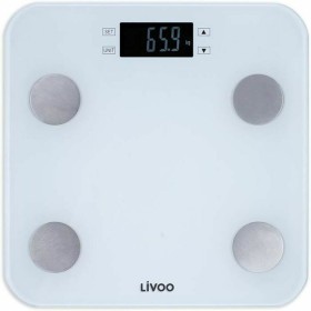Balance Numérique de Salle de Bain Livoo DOM427W Blanc Verre trempé 180 kg