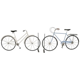 Décoration murale Home ESPRIT Blanc Noir Celeste Bicyclette Shabby Chic (2 Unités)