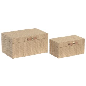 Boîte à bijoux Home ESPRIT Naturel Bois 26 X 18 X 13,3 CM (2 Unités)