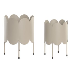 Cache-pot Home ESPRIT Crème Fer Urbaine 23 x 23 x 30 cm (2 Pièces)