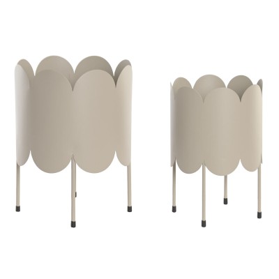 Cache-pot Home ESPRIT Crème Fer Urbaine 23 x 23 x 30 cm (2 Pièces)