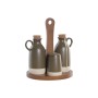 Oil and Vinegar Set Home ESPRIT Green Acacia Stoneware Urban 19 x 16 x 22,5 cm