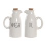 Oil and Vinegar Set Home ESPRIT White Cork Porcelain Cottage 11 x 7 x 16 cm