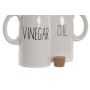 Oil and Vinegar Set Home ESPRIT White Cork Porcelain Cottage 11 x 7 x 16 cm