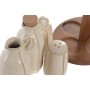 Oil and Vinegar Set Home ESPRIT Beige Acacia Stoneware Urban 19 x 16 x 22,5 cm