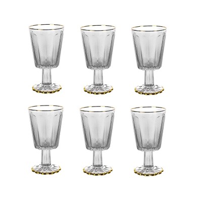 Set de Verres Home ESPRIT Transparent Doré Verre 445 ml