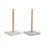 Kitchen Paper holder DKD Home Decor Beige Metal Mint Pinewood (16 x 15 x 29,5 cm) (2 Units)