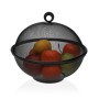Fruit Bowl Versa Black Metal Steel 28 x 28 x 28 cm With lid