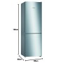 Réfrigérateur Combiné BOSCH KGN36VIDA Argenté Acier (Reconditionné C)