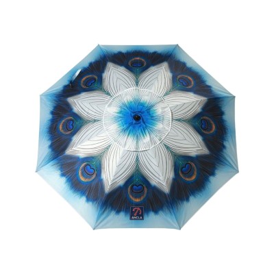 Parasol de plage Bleu Ø 200 cm SPF50+ Paon