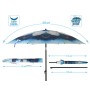 Parasol de plage Bleu Ø 200 cm SPF50+ Paon