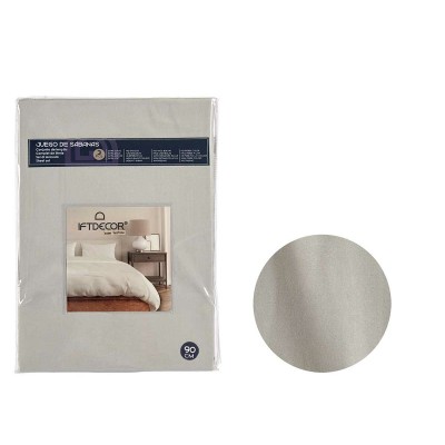 Jeu de draps Gift Decor Gris Lit 1 persone 3 Pièces
