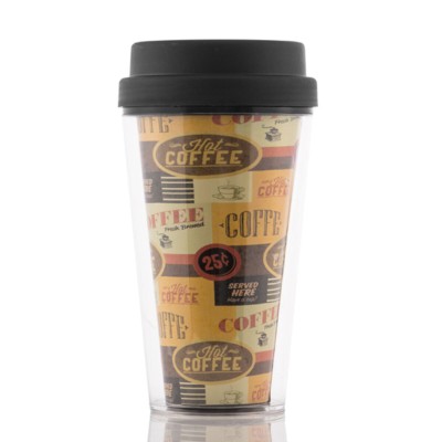 Verre avec Couvercle Plastique 300 ml