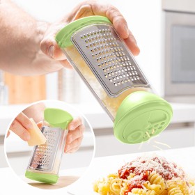Râpe avec récipient et couvercle de distributeur 3 en 1 Cheezy InnovaGoods