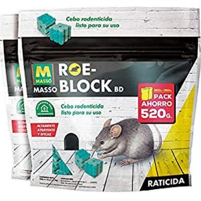 Rat Poison Massó Roe-Block 520 g 260 gr + 260 gr