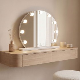 Miroir de maquillage rond avec LED Hollywood Gloette InnovaGoods 9 Ampoules