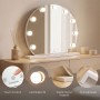 Round Vanity Mirror with LED Hollywood Gloette InnovaGoods 9 Light bulbs
