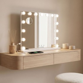 LED Vanity Mirror Hollywood Glimma Deluxe InnovaGoods 15 Light bulbs