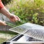 Pack Stainless Steel Foldable Charcoal BBQ and Teflon Barbecue Sheet InnovaGoods