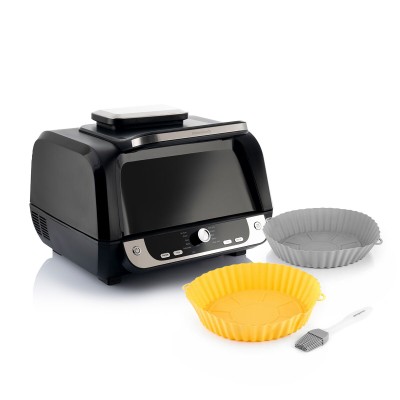 Pack Silicone Baskets with Brush for Air Fryers and Air Fryer with Grill, Accessories and Recipe Book InnovaGoods