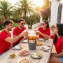 Beer Dispenser Cooling Pack InnovaGoods and 2 Roll-Up Sunglasses Sunfold Spain Red