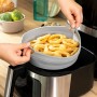 Lot de paniers pliables en silicone avec poignées et séparateurs pour friteuse à air InnovaGoods (3 unités)