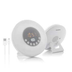 Rechargeable Sunrise Alarm Clock with Speaker InnovaGoods White (Refurbished A)
