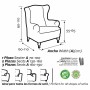 Wingback chair cover Sofaskins NIAGARA Light grey (Refurbished A)