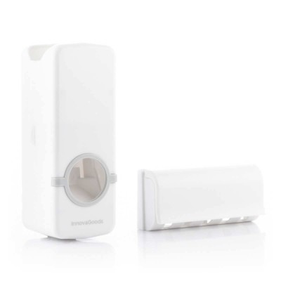 Distributeur de Dentifrice avec Porte Brosse à Dents InnovaGoods Blanc Plastique (2 Unités) (Reconditionné B)