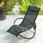 Chaise Longue Pliante à Bascule Orbitale InnovaGoods ROCKING Noir (Reconditionné B)