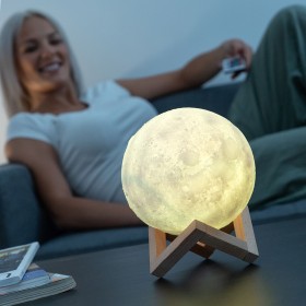 Rechargeable LED Moon Lamp InnovaGoods Moondy White 1,5 W 3,7 V (1 Unit) (Refurbished B)