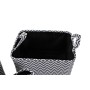 Set de basket DKD Home Decor Noir Blanc Polyester Aluminium (40 x 30 x 20 cm) (3 Unités)